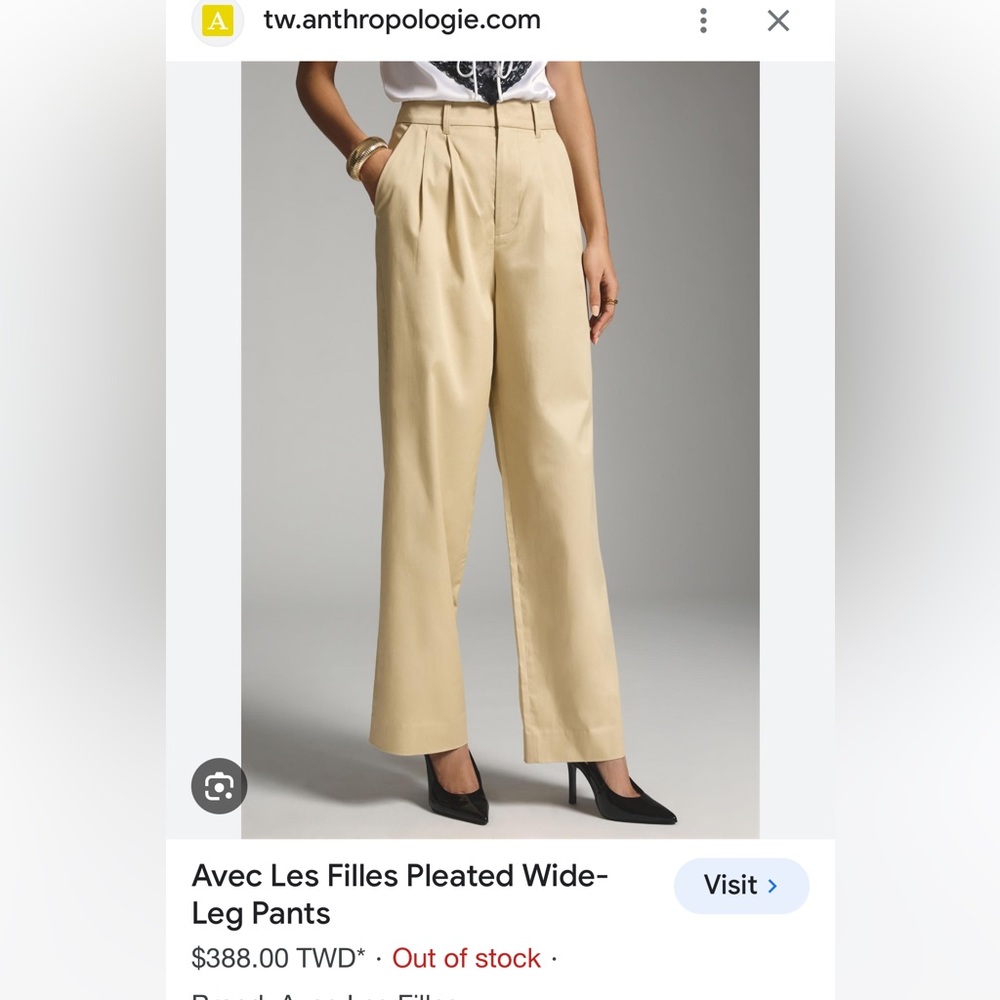 NWT Anthropologie wide leg pleated trouser pant